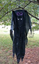 VTG 80s Halloween BAT WINDSOCK Porch/Tree Hanger 44 in long Black Nylon EUC picture