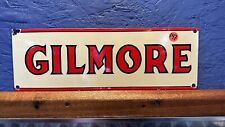 vintage original Gilmore Gasoline Lionhead porcelain gas oil sign picture