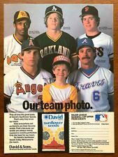 1984 David Sunflower Seeds Vintage Print Ad/Poster MLB Baseball Randy Johnson  picture
