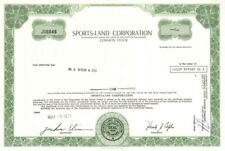 Sports-Land Corp. - 1971 Sports Stock Certificate - Sports Stocks & Bonds picture