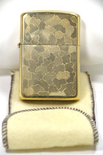 1950s Zippo 10K Gold Filled Shimmer Geometric RARE Pattern Full Size w/pouch picture