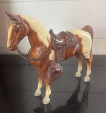 Breyer #42 Palomino Pinto Western Horse Snap Saddle Reins Vintage Reins Mount picture