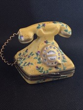 Limoges France Vintage Telephone Porcelain Trinket Box picture