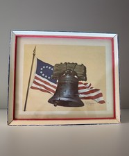 Vtg. Bernard Picture Co. Patriotic Americana Framed Print B.A. Maguire 13”x11” picture