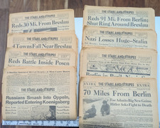 WWII Stars and Stripes January 1945 Lot 32 Newspapers Battle Bulge Berlin picture