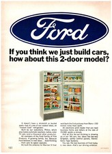 1966 PRINT AD, Ford Instant Cold Refrigerator 2-Door Model Think Just Build Cars picture