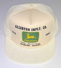 1980's Vintage NOS JOHN DEERE Snapback Trucker Hat/Allerton, Illinois @Danville picture