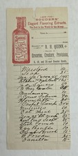 1890s antique R.H. QUINN vinton ia GROCERIES SOUDERS VANILLA advertising receipt picture