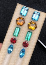 Beautiful faceted Natural London Topaz + Citrine + Tourmaline + Rhodolite garnet picture