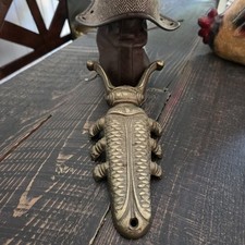 Boot Jack Vintage 8.5” Heavy Brass Beetle Scarab Scraper Shoe Remover Decor picture