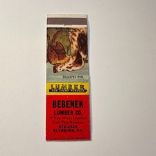 Bebenek Lumber Co Every Purpose Elysburg PA Vintage Matchbook Cover 5MB126-4-4 picture