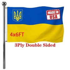 Jayus Double Sided Ukraine Flag 4x6 Outdoor- Heavy Duty Polyester Ukrainian N... picture