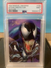 (PSA 9) VENOM 1994 MARVEL UNIVERSE LETHAL #100 PROTECTOR ‘94 FLAIR picture