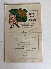 WWI Christmas 1918 Camp Funston, Christmas Menu Battery E 28th Field Artillery picture