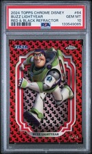 2024 Topps Chrome Disney | Buzz Lightyear | Mickey Print /28 | Toy Story | PSA10 picture