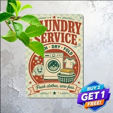 vintage chic art laundry service tin metal signs picture