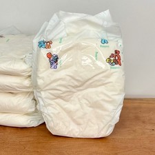 1 Vintage 1996 Pampers Newborn Diapers Plastic Backed Bear Graphics 90's picture