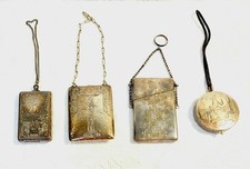 #16 Lot of 4 Vintage 1930s Wristlets Compact, Coin, & Chatelaine Cigarette picture