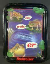 1996 Vintage Budweiser Metal Tin Tray Frogs Bud-weis-er Rare Iconic 90's Retro picture