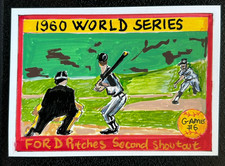 ACEO Sketch Trading Card 1/1 Topps 1961 Whitey Ford Game 6 Hand-drawn OOAK Art picture