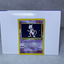 Pokémon Mewtwo Holo Base Set 10/130 1999 Wizards English Trading Card LP SWIRL picture