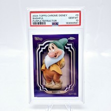 2024 Disney Topps Chrome Bashful #9 PSA 10 Snow White Purple /199 picture