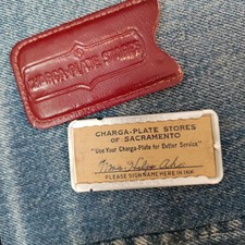 Vtg Dept Store Early Credit Card Charge Plate & Holder Pomeroy's Reading PA picture