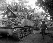 British Soldiers with tank Normandy Campaign/Invasion WWII Photo 781a picture