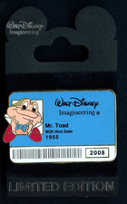 WDI DisneyI Mr. Toad Wild Ride I.D. Badge Series 2 LE 300 Pin from 2008 picture