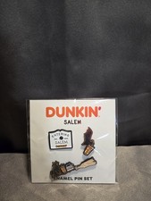 Dunkin' Entering Salem Enamel 3 Pin Set Pin Salem runs on Dunkin Donuts picture