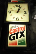 VTG 1960's Castrol GTX Motor Oil Wall Clock W Rare 2nd Hand Smooth , Keeps Time. picture