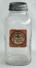 Antique PARAMOUNT Sour Pickles Kirsch Bros 1/2 Gallon Jar w/ Zinc Atlas Lid Rare picture