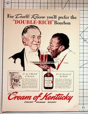 Vintage 1940 Norman Rockwell Cream of Kentucky Bourbon Whiskey Print Ad picture
