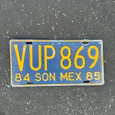 1984 1985 Sonora Mexico License Plate Vintage Garage Wall Decor Auto Tag VUP 869 picture