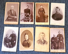 8 ANTIQUE CABINET PHOTOGRAPHY PICTURES SELF PORTRAITS W COMPANY LOGOS ON BACK picture