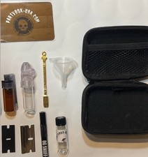 FULL Snuff Kit Mirror Straw Zippered Storage Bag Compact Travel Setup 10+ Items picture