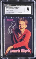 1997 LEONARDO DICAPRIO CLAIRE DANES (back side of card) Trading Card Bravo CGC 9 picture