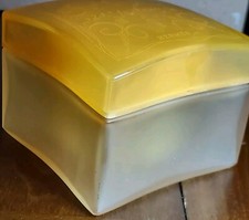 Hermés Paris 24 Faubourg Bottle/Box, Gold Satin Glass w/Lucite Lid - Vtg EMPTY picture