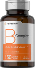 Vitamin B Complex 150 Vegetarian Caplets Folic Acid Biotin Vitamin C Gluten Free picture
