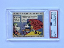 1935 Mickey Mouse Gum Card R89 TYPE 1 ULTRA RARE - PSA 4 - Letter On A Fan picture