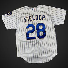 Prince Fielder Jersey Milwaukee Brewers Size 48 White Blue Pinstripe Sewn picture