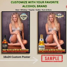 Sexy Pinup Girl Custom Alcohol Poster Any Beer Whiskey Tequila Vodka Brand # 277 picture
