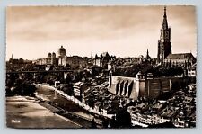 Vintage RPPC Postcard: Bern Switzerland Beautiful Architecture, City Bridge View picture