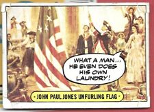 1975-76 TOPPS HYSTERICAL HISTORY #63 FLAG UNFURLS ON MR JONES TRADING CARD picture