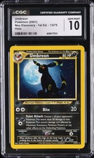2001 POKEMON NEO DISCOVERY 1ST ED HOLO #13/75 UMBREON CGC 10 GEM MINT picture