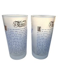Vintage Howdy Colonel Howard Chandler Frosted Collins Bar Glass A TOAST Set Of 2 picture