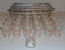 24 VTG Dairy Glass Bottle Roberts Brothers Real Cream Golden State W/Metal Crate picture