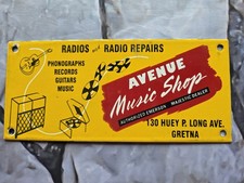 VINTAGE AVENUE MUSIC SHOP PORCELAIN SIGN JUKE BOX RECORD 10