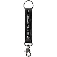 Harley-Davidson Black Vinyl Strap Key Chain with Silver Text Willie G 4542 picture