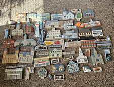 Lot of 59 Vintage Cats Meow Village Wood Shelf Sitters 1985-2001 Limited Edition picture
